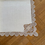 Set of 8 x vintage 1940s hand-crocheted lace edged napkins Palace of Nowhere