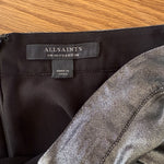 All Saints 'Carla' ruched silver midi skirt Palace of Nowhere