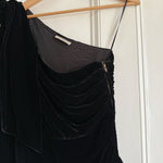 Ulla Johnson 'Elisa' black velvet one shoulder dress Palace of Nowhere