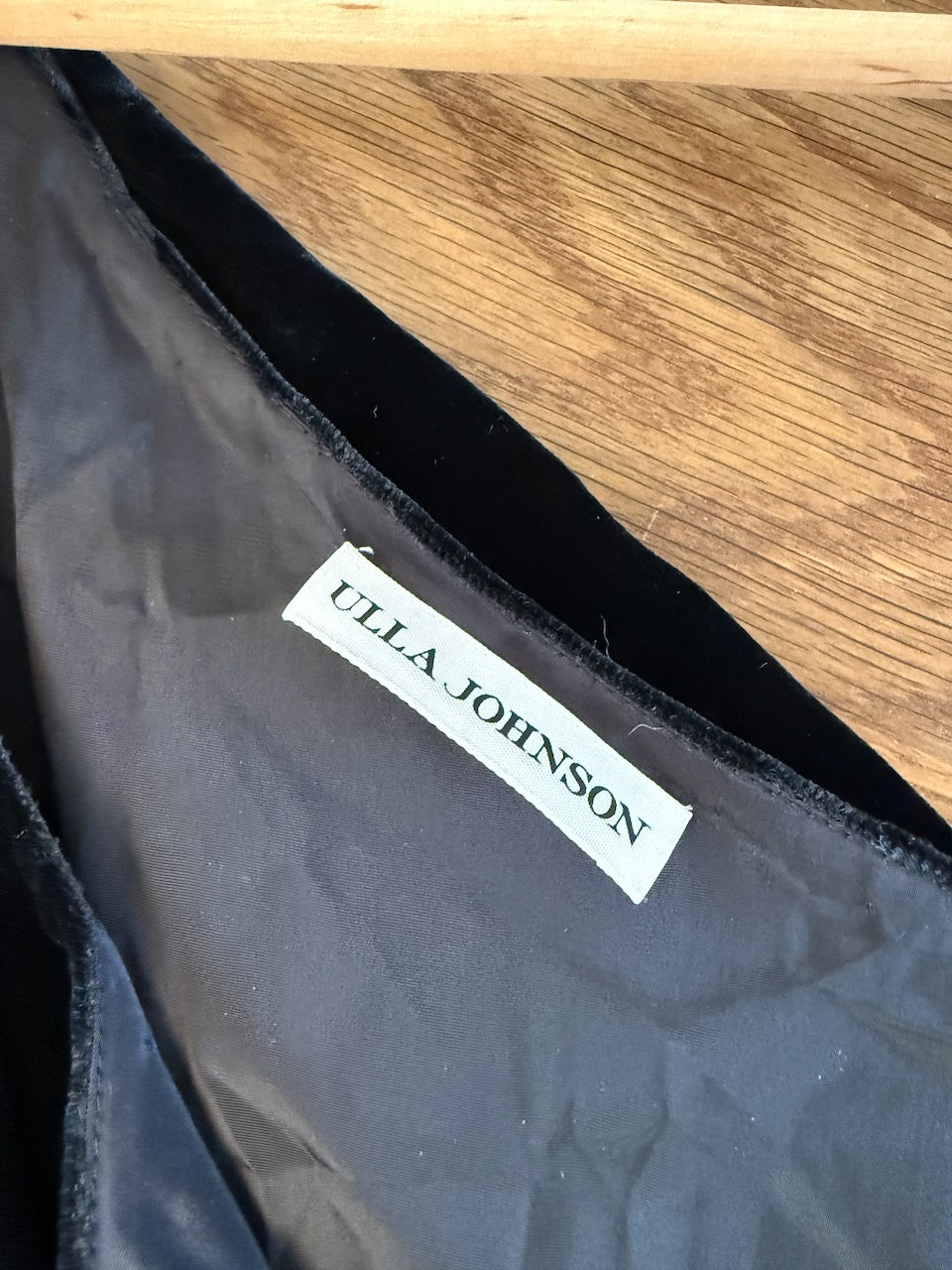 Ulla Johnson 'Elisa' black velvet one shoulder dress Palace of Nowhere