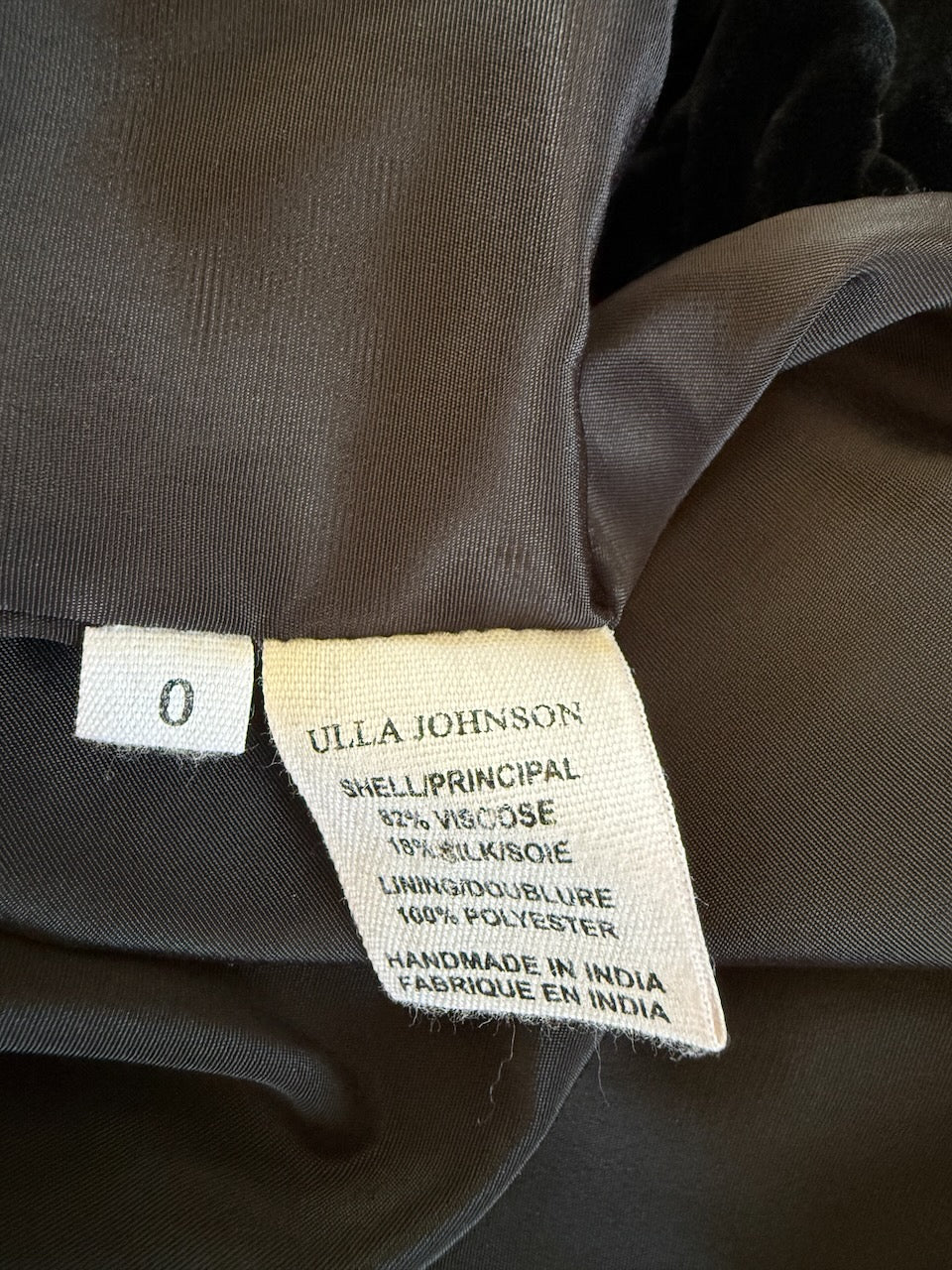 Ulla Johnson 'Elisa' black velvet one shoulder dress Palace of Nowhere