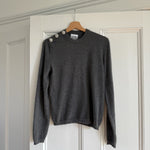 Ganni grey cashmere crystal embellished jumper palace of nowhere