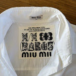 Miu Miu SS18 graphic alphabet motif white cotton shirt Palace of Nowhere