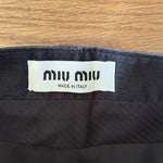 Miu Miu Grisaille logo grey virgin wool skirt Palace of Nowhere