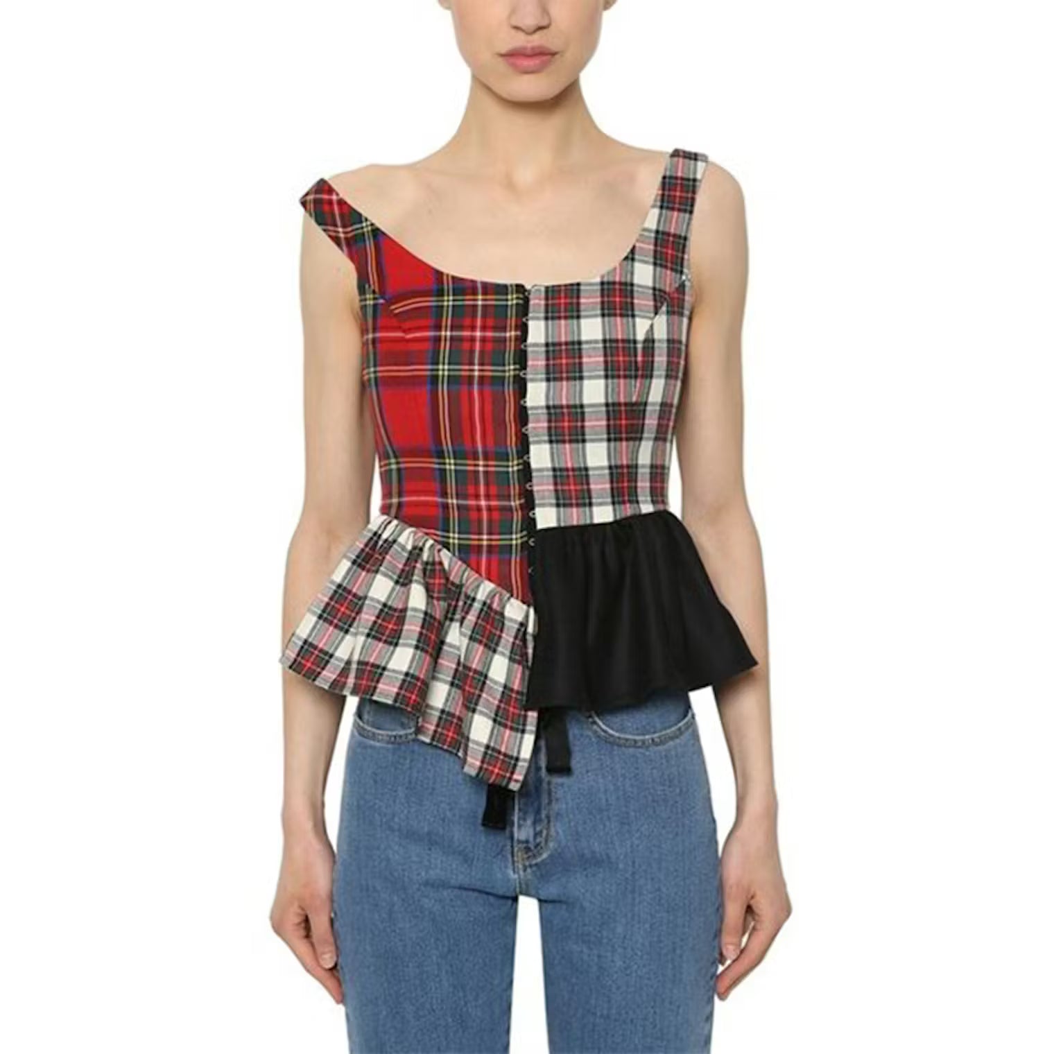 Isa Arfen AW18 wool plaid bustier top Palace of Nowhere