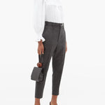 Isabel Marant Etoile charcoal grey checked wool blend 'Noah' trousers Palace of Nowhere