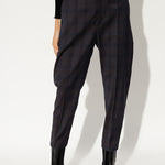 Isabel Marant Etoile charcoal grey checked wool blend 'Noah' trousers Palace of Nowhere
