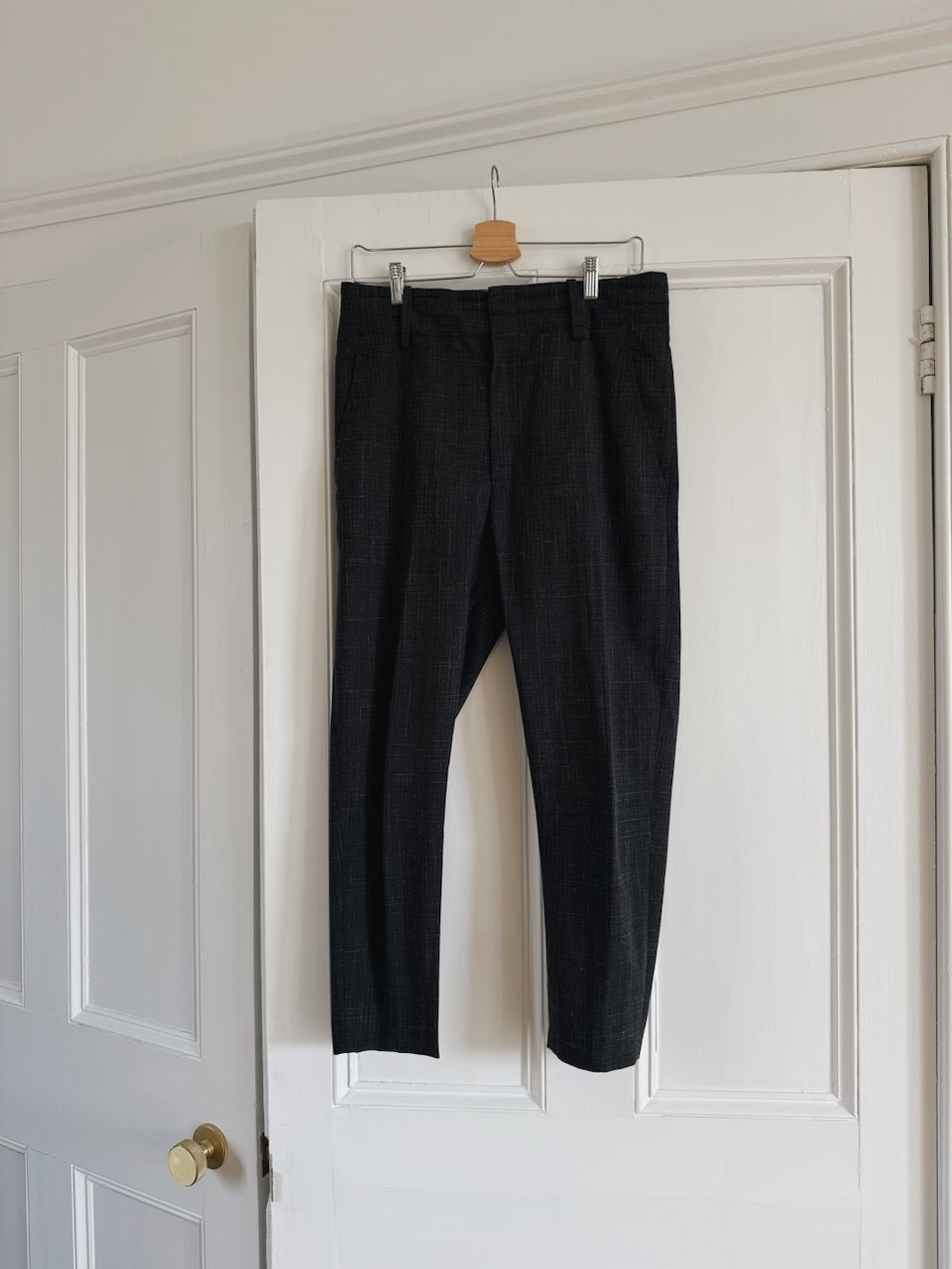 Isabel Marant Etoile charcoal grey checked wool blend 'Noah' trousers Palace of Nowhere