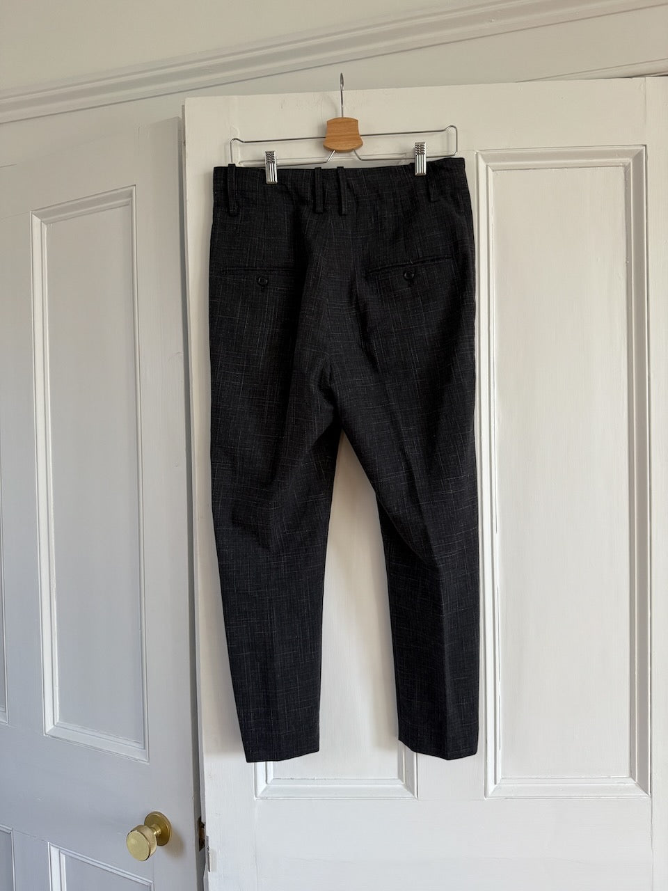 Isabel Marant Etoile charcoal grey checked wool blend 'Noah' trousers Palace of Nowhere