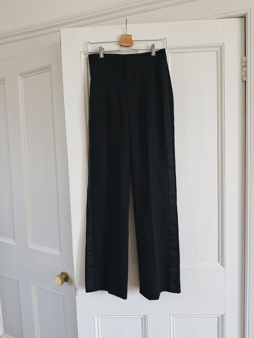 Isabel Marant 'Scarly' satin-tape wide leg wool pants Palace of Nowhere