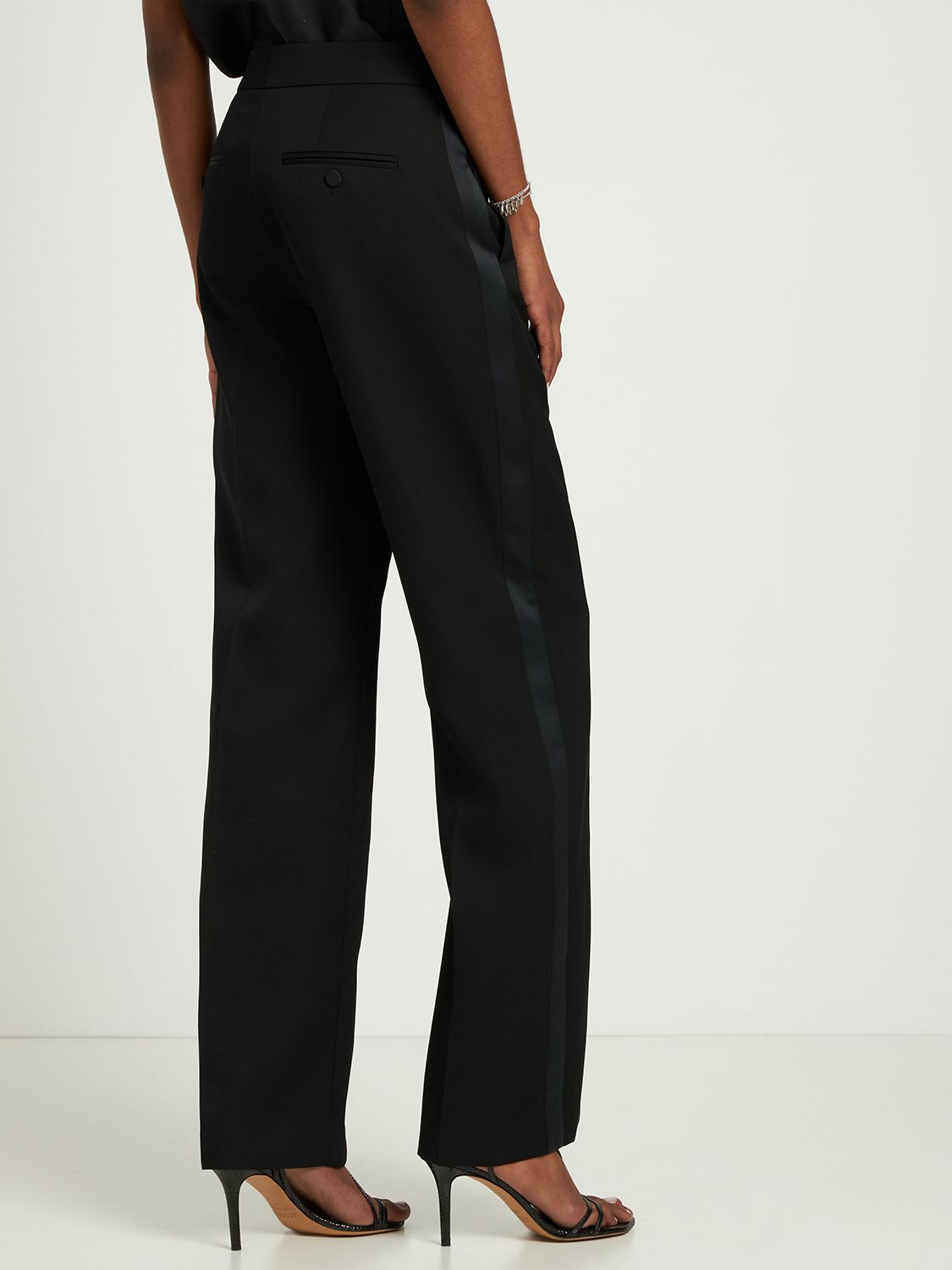 Isabel Marant 'Scarly' satin-tape wide leg wool pants Palace of Nowhere