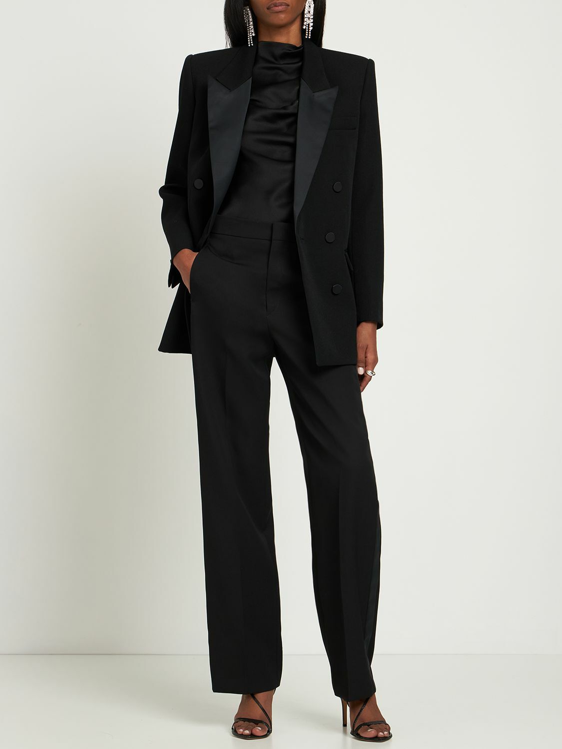 Isabel Marant 'Scarly' satin-tape wide leg wool pants Palace of Nowhere