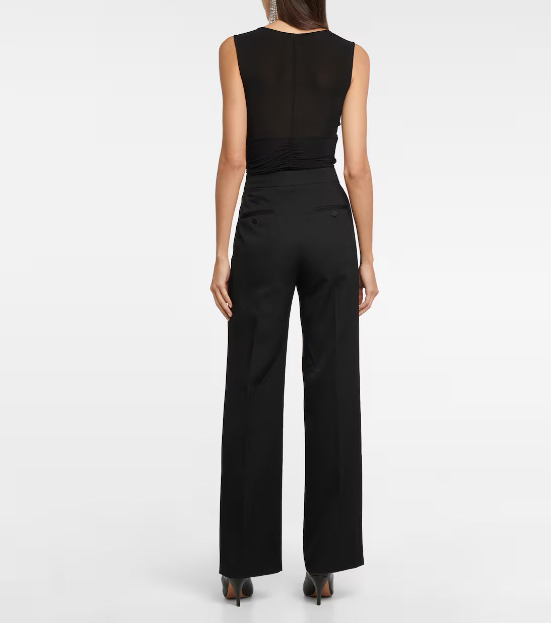 Isabel Marant 'Scarly' satin-tape wide leg wool pants Palace of Nowhere