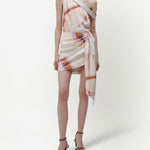 Jonathan Simkhai 'Mae' marbled satin draped mini skirt Palace of Nowhere