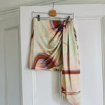Jonathan Simkhai 'Mae' marbled satin draped mini skirt Palace of Nowhere