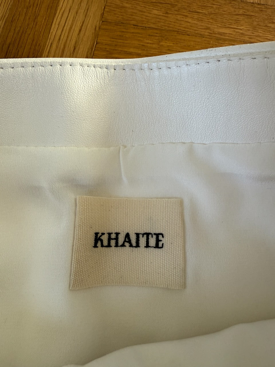 Khaite white leather 'Jett' mini skirt Palace of Nowhere