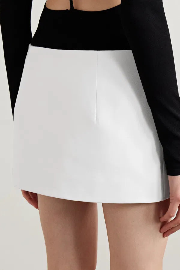 Khaite white leather 'Jett' mini skirt Palace of Nowhere