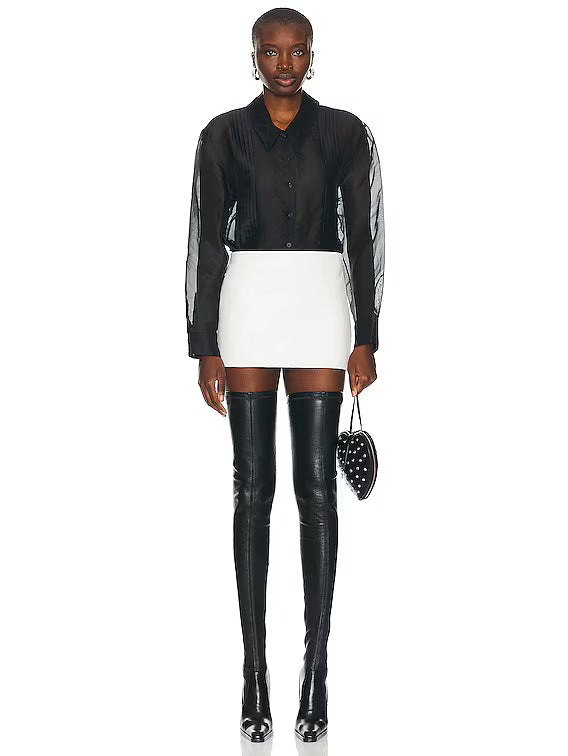 Khaite white leather 'Jett' mini skirt Palace of Nowhere