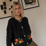 Leandra Medine x Mango embroidered chunky knit cardigan Palace of Nowhere
