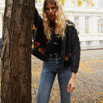 Leandra Medine x Mango embroidered chunky knit cardigan Palace of Nowhere