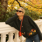 Leandra Medine x Mango embroidered chunky knit cardigan Palace of Nowhere