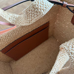 Loewe braided straw & leather tote bag