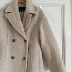 Mango oatmeal wool blend double breasted coat at Palace of Nowhere