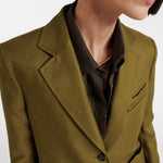 Max Mara Guglia khaki green linen blazer at Palace of Nowhere