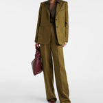 Max Mara Guglia khaki green linen blazer at Palace of Nowhere