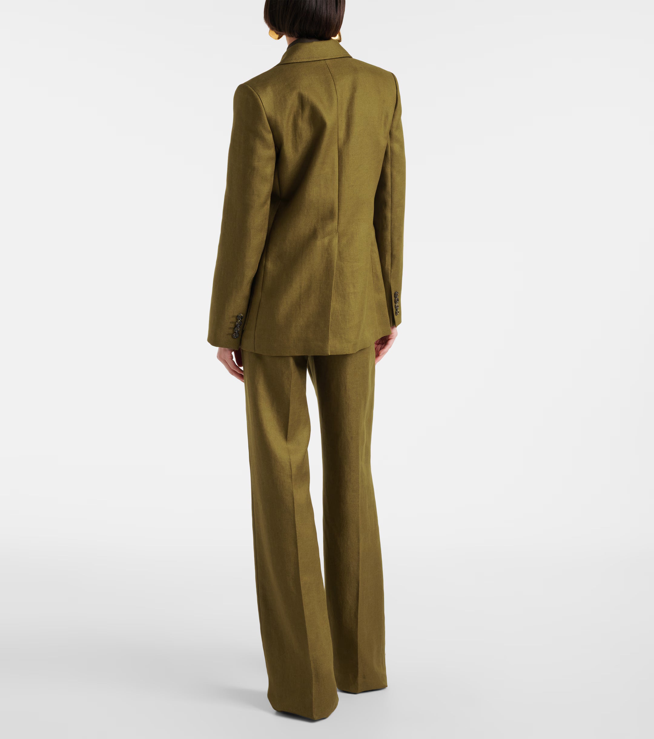 Max Mara Guglia khaki green linen blazer at Palace of Nowhere