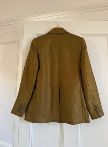 Max Mara Guglia khaki green linen blazer at Palace of Nowhere