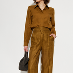 Max Mara khaki brown linen shirt at Palace of Nowhere