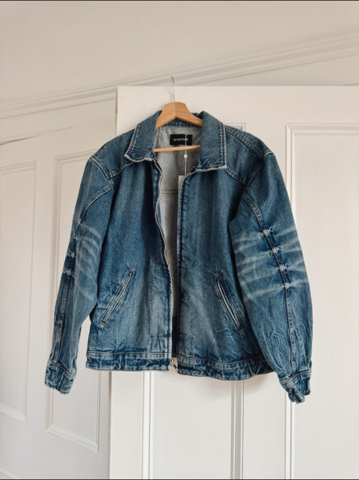 Mimchik denim oversized 'tall boy' jacket at Palace of Nowhere