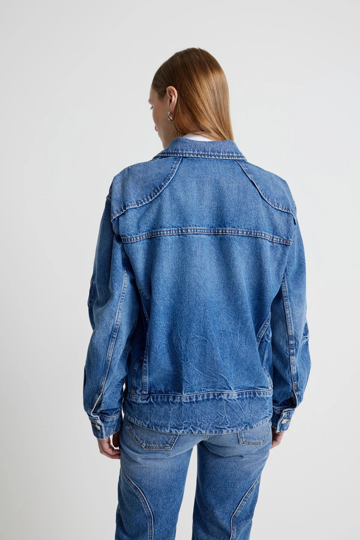 Mimchik denim oversized 'tall boy' jacket at Palace of Nowhere