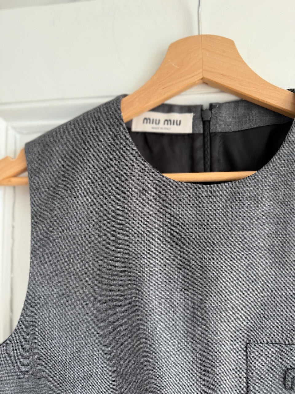 Miu Miu Grisaille logo embroidered sleeveless top Palace of Nowhere