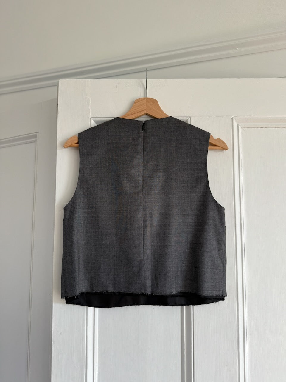 Miu Miu Grisaille logo embroidered sleeveless top Palace of Nowhere