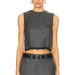 Miu Miu Grisaille logo embroidered sleeveless top Palace of Nowhere