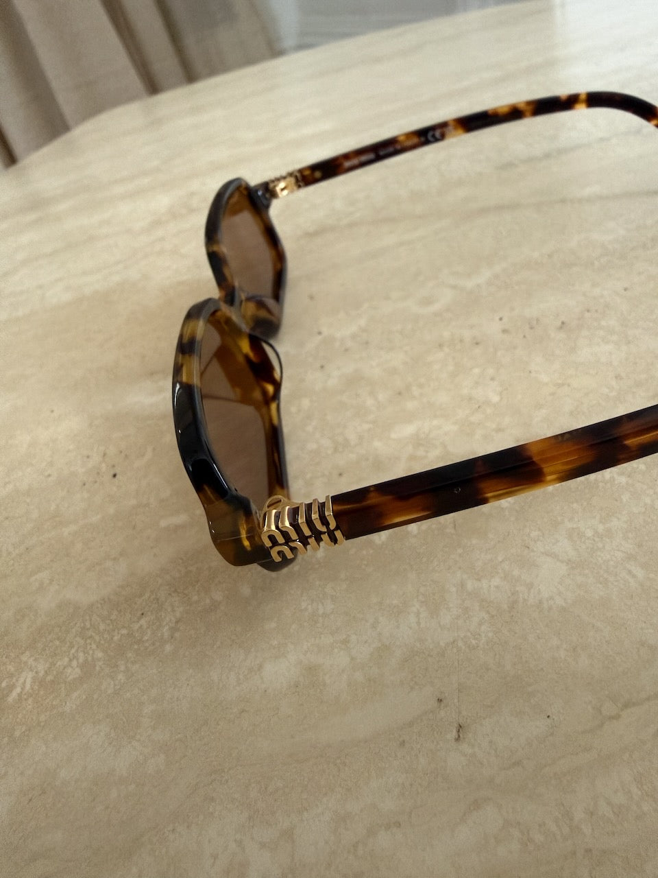 Miu Miu 'Regard' rectangular frame tortoiseshell sunglasses Palace of Nowhere