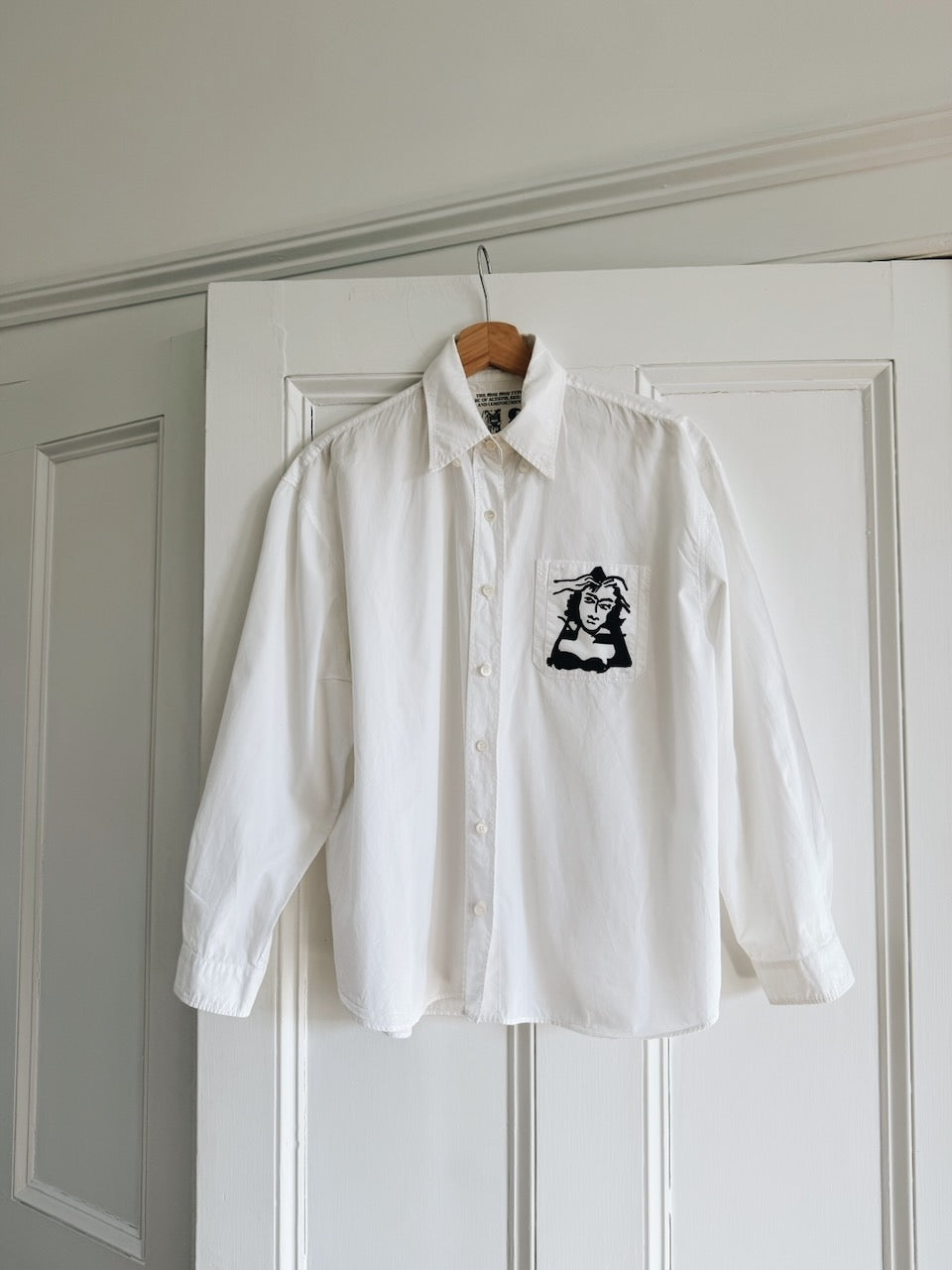 Miu Miu SS18 graphic alphabet motif white cotton shirt Palace of Nowhere