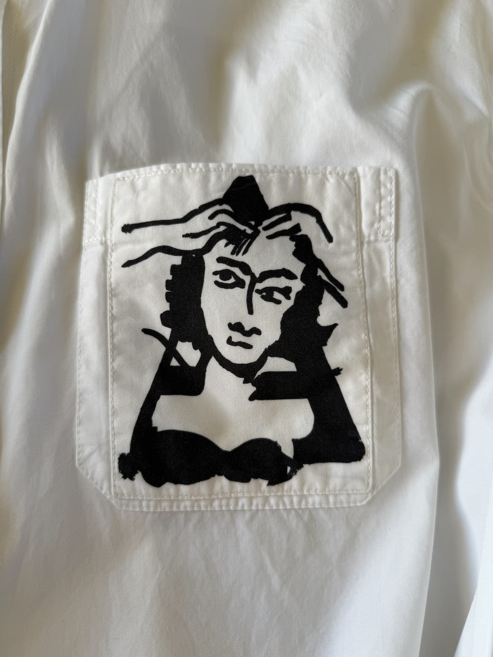 Miu Miu SS18 graphic alphabet motif white cotton shirt Palace of Nowhere