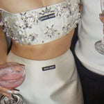 Miu Miu rhinestone embroidered silk bra top Palace of Nowhere