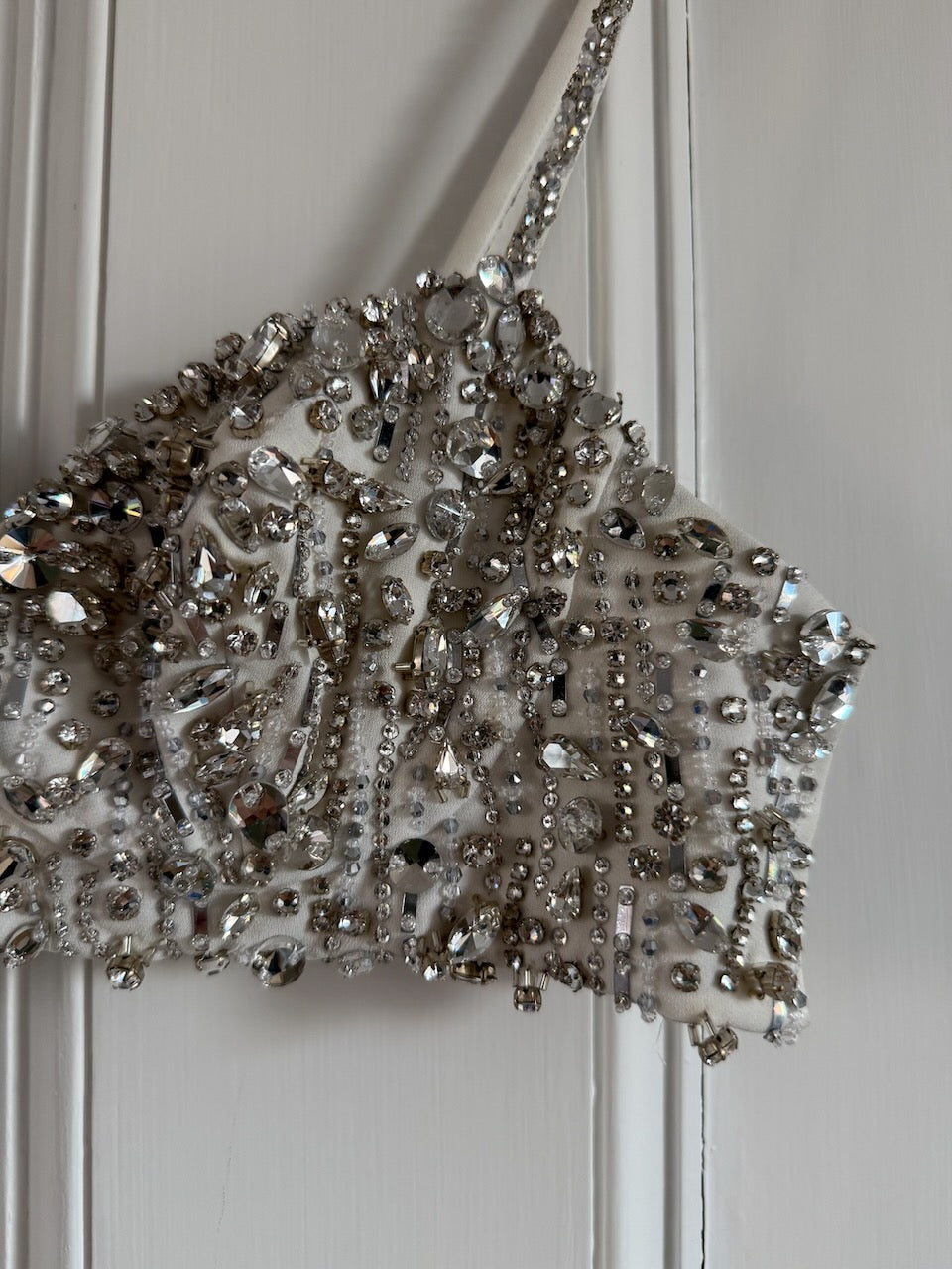 Miu Miu rhinestone embroidered silk bra top Palace of Nowhere