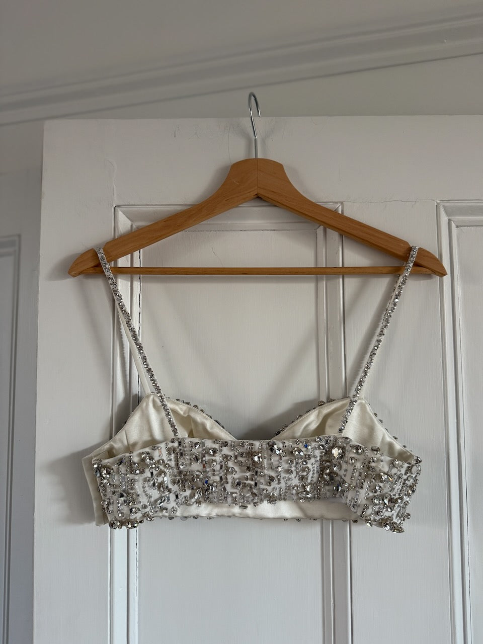 Miu Miu rhinestone embroidered silk bra top Palace of Nowhere