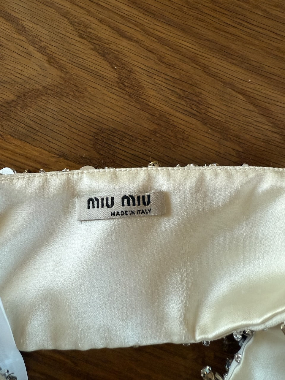 Miu Miu rhinestone embroidered silk bra top Palace of Nowhere