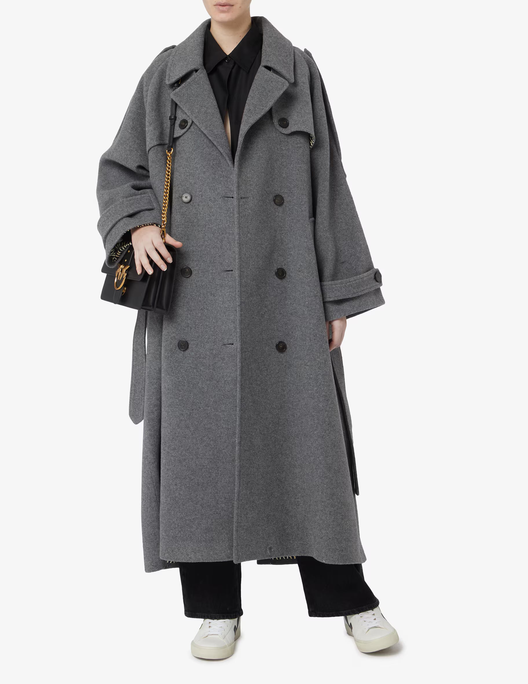 Musier Paris 'Gia' wool blend long belted coat at Palace of Nowhere