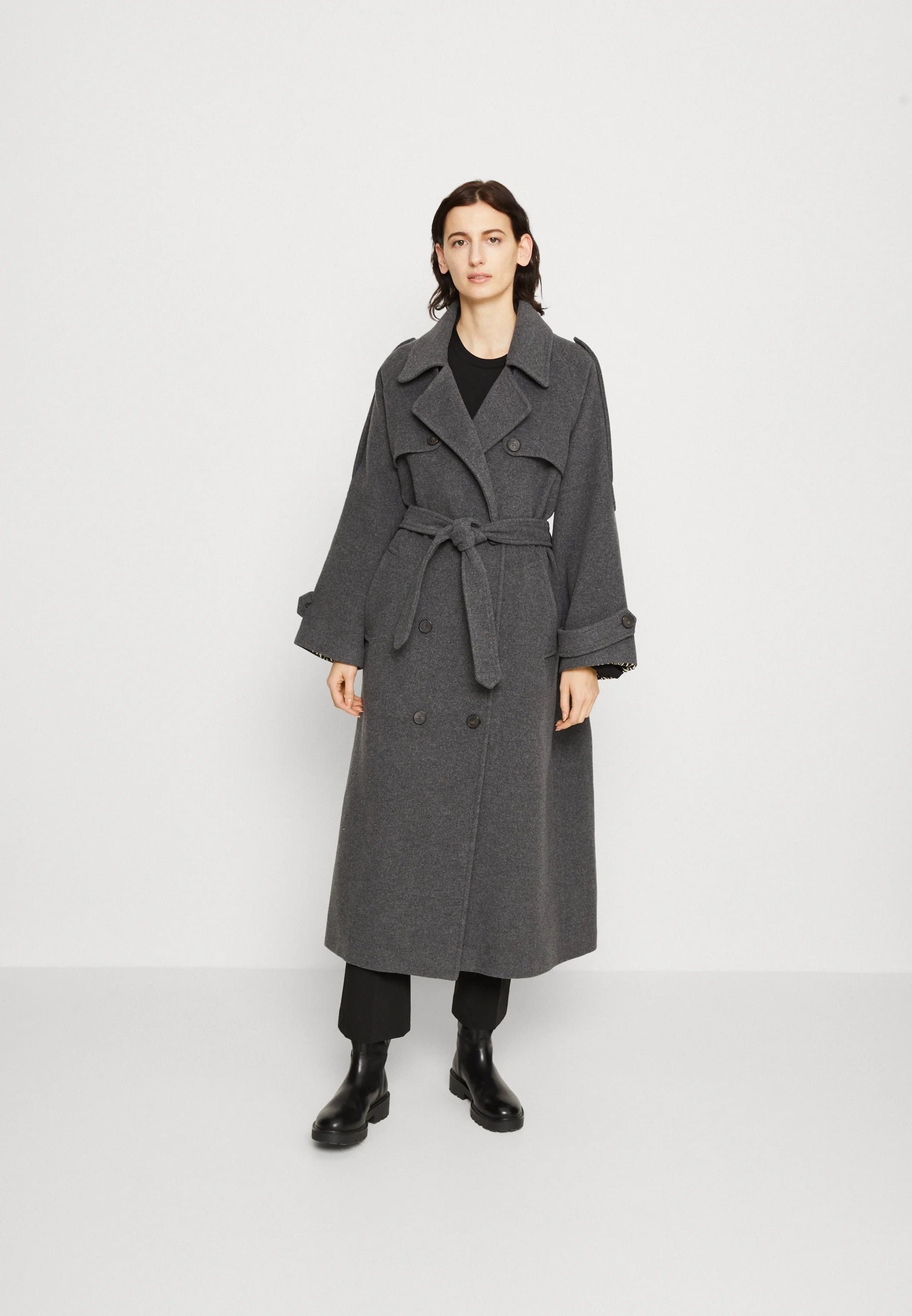 Musier Paris 'Gia' wool blend long belted coat at Palace of Nowhere