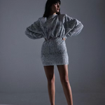 NA-KD silver sequin batwing mini dress Palace of Nowhere