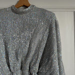 NA-KD silver sequin batwing mini dress Palace of Nowhere