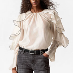 & Other Stories sheer ivory ruffle tie back blouse Palace of Nowhere