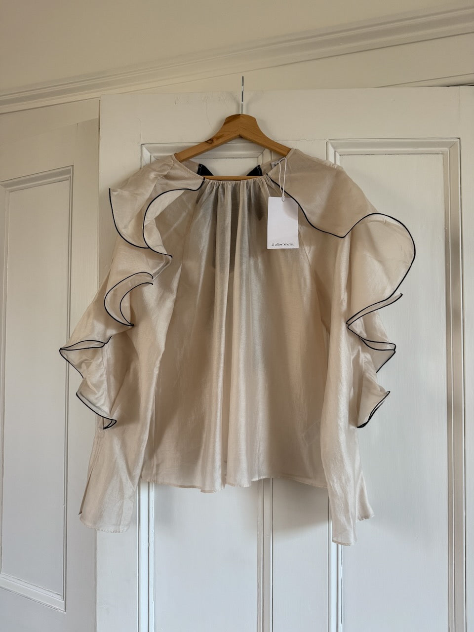 & Other Stories sheer ivory ruffle tie back blouse Palace of Nowhere